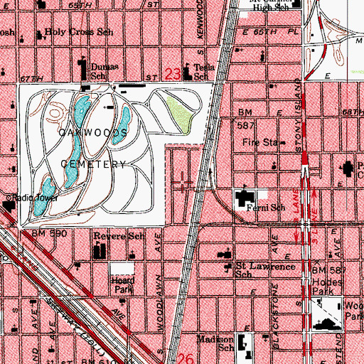 Topographic Map of Brookdale, IL