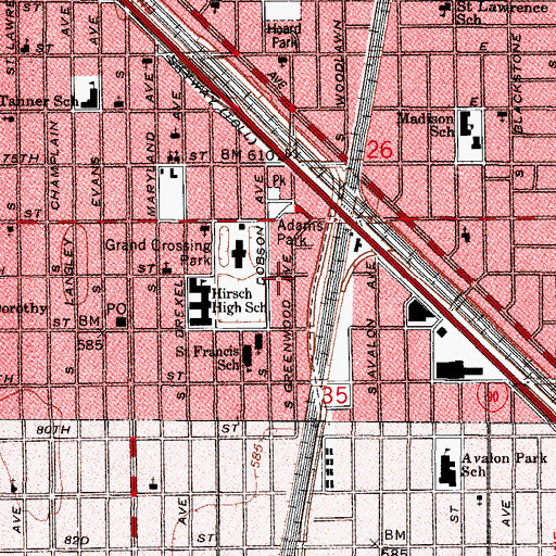 Topographic Map of Italian Bowery, IL