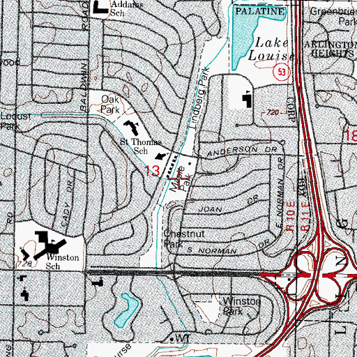 Topographic Map of Maple Park, IL