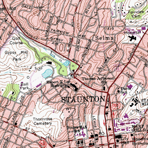 Topographic Map of Augusta Art Center, VA
