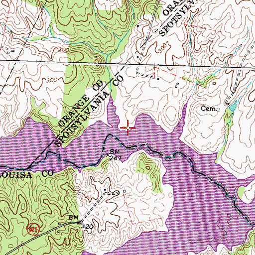 Topographic Map of Waddys Point, VA
