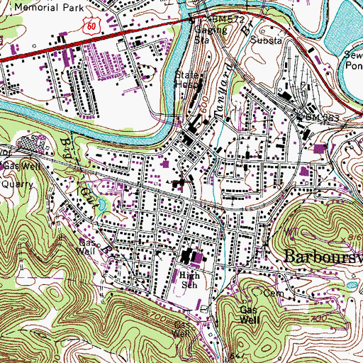 Topographic Map of Barboursville Elementary School (historical), WV