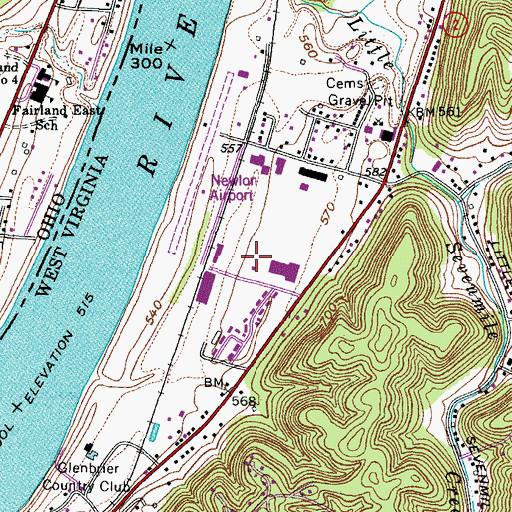 Topographic Map of Kyle Field Industrial Park, WV