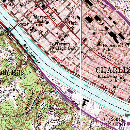 Topographic Map of Bible Center Church, WV