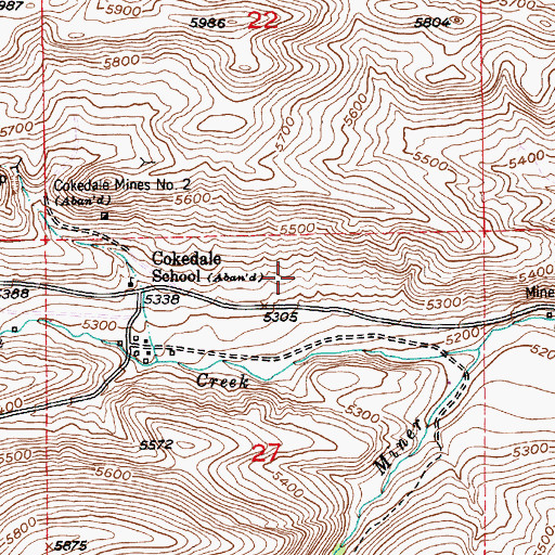 Topographic Map of Cokedale Cemetery, MT