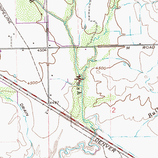 Topographic Map of East Branch Reed Wash, CO
