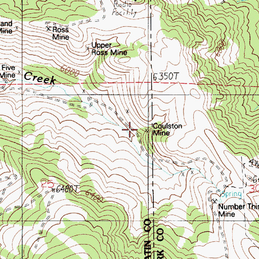 Topographic Map of Coulston (historical), MT