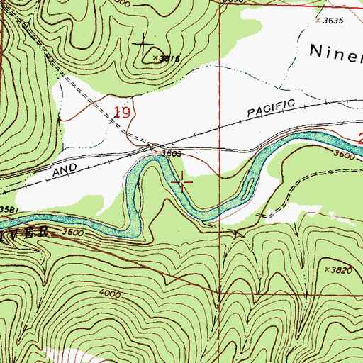 Topographic Map of Corricks Riverbed Fishing Access Site, MT