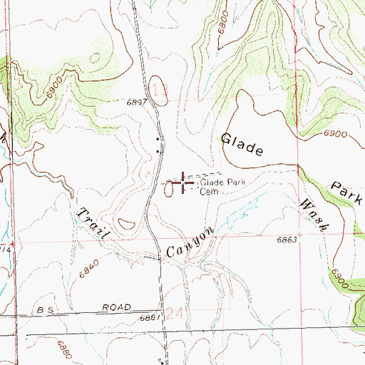 Topographic Map of Glade Park Cemetery, CO