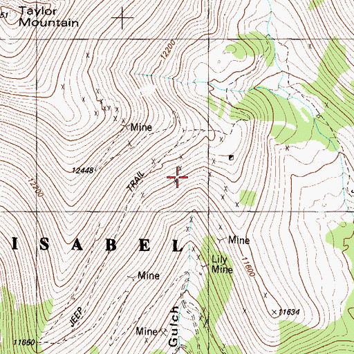 Topographic Map of Pinyon Mine, CO