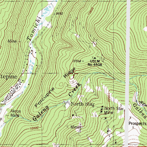 Topographic Map of Ensign Tunnel Mine, CO