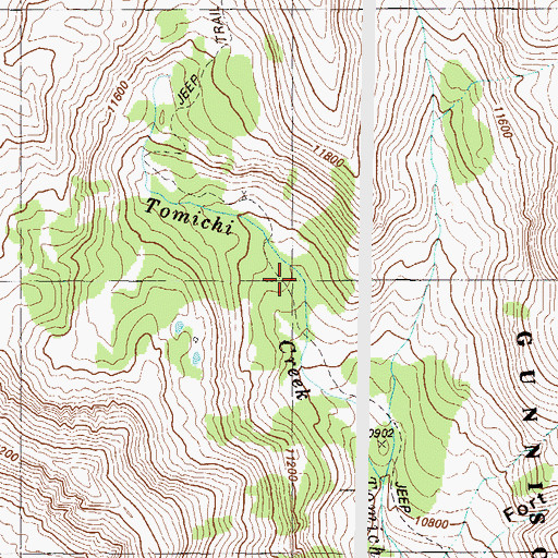 Topographic Map of Princeton and Blackhawk Mine, CO