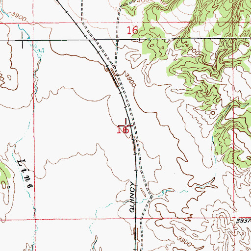 Topographic Map of Wicker and Baldwin Mine, WY