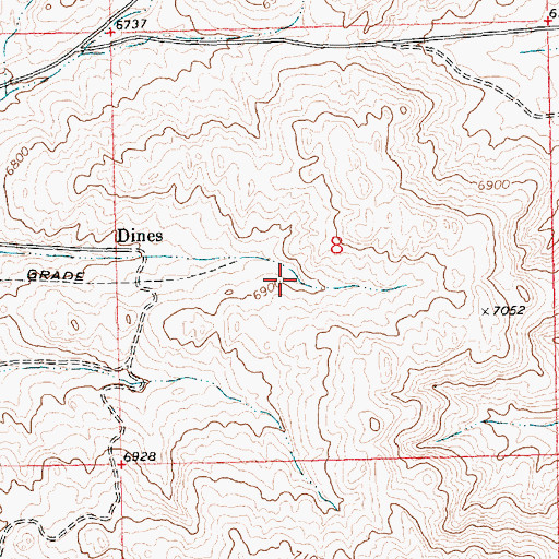 Topographic Map of Dines Number Eight Mine, WY