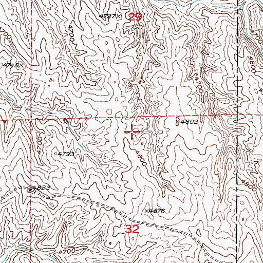 Topographic Map of Lem Three and Four Moe Three and Four Claims, WY