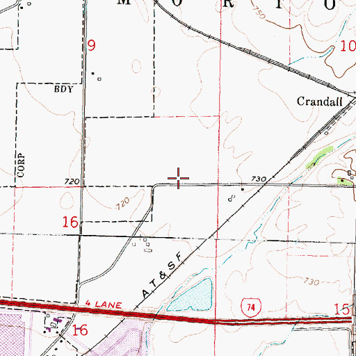 Topographic Map of Crandall School (historical), IL