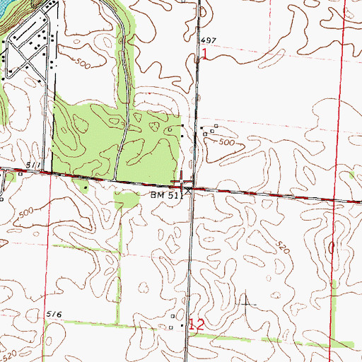 Topographic Map of Star School (historical), IL