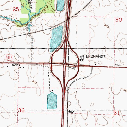 Topographic Map of Interchange 66, IL