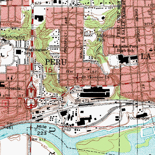 Topographic Map of Saint Valentine Church, IL