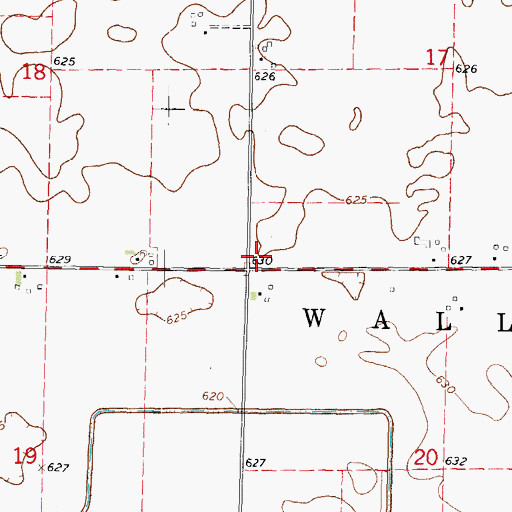 Topographic Map of Totel School (historical), IL