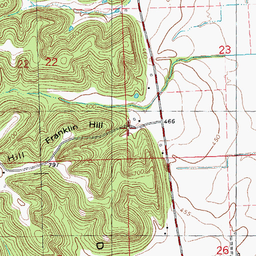 Topographic Map of Franklin School (historical), IL