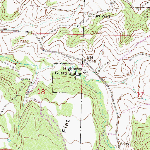 Topographic Map of Hightower Creek, CO