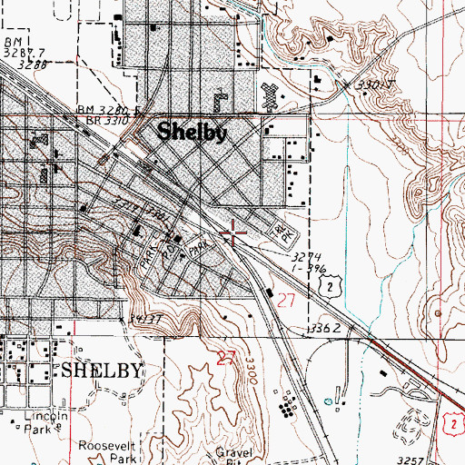Topographic Map of Moench Trailer Park, MT