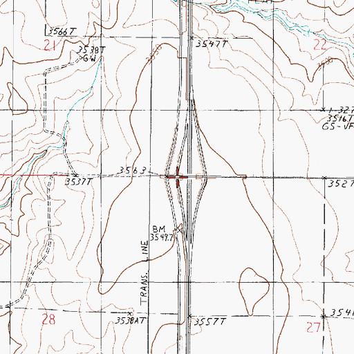 Topographic Map of Interchange 369, MT