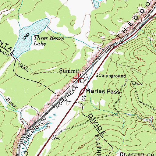 Topographic Map of Summit, MT