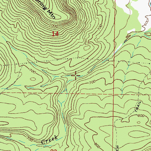 Topographic Map of Caston Mountain Creek Site 1 Reservoir, OK