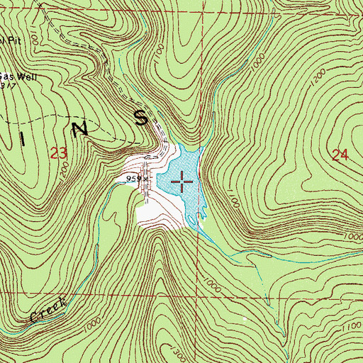 Topographic Map of Fourche Maline Creek Site 3 Reservoir, OK