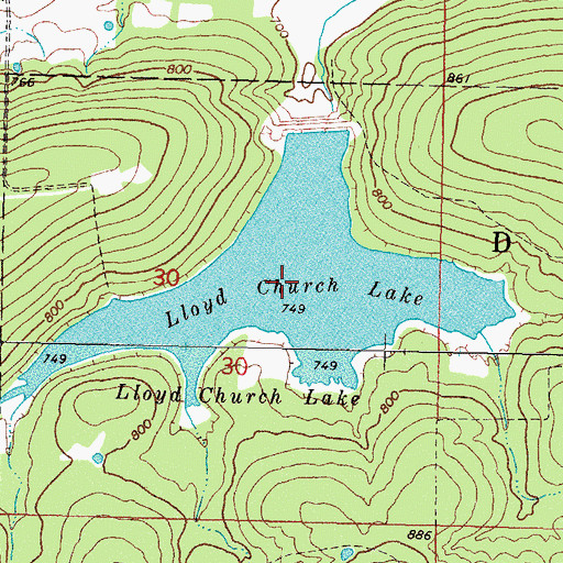Topographic Map of Fourche Maline Creek Site 7 Reservoir, OK