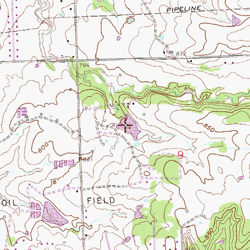 Topographic Map of Oknoname 037065 Reservoir, OK