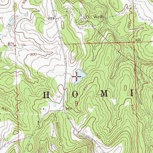 Topographic Map of Oknoname 113060 Reservoir, OK