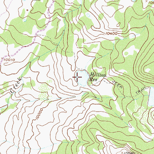 Topographic Map of Hilltop Reservoir, CO