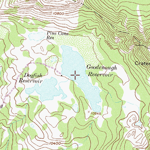 Topographic Map of Goodenough Reservoir, CO