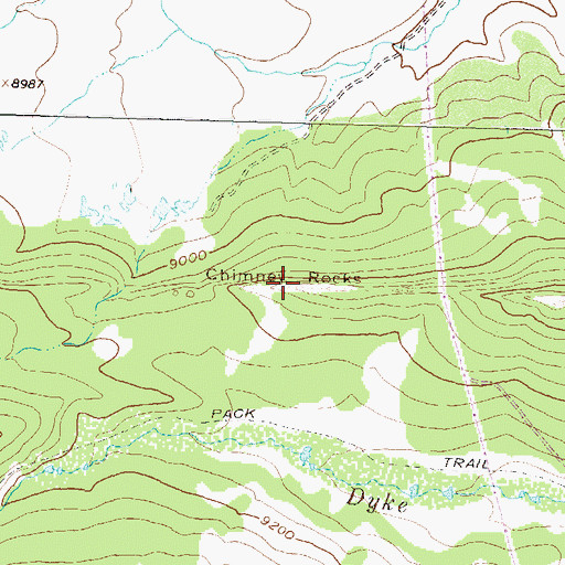 Topographic Map of Chimney Rocks, CO