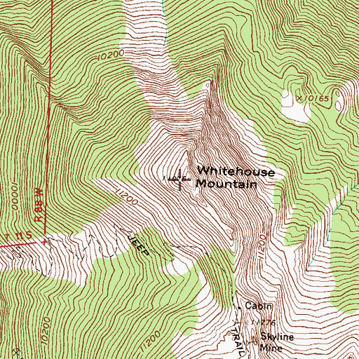 Topographic Map of Whitehouse Mountain, CO