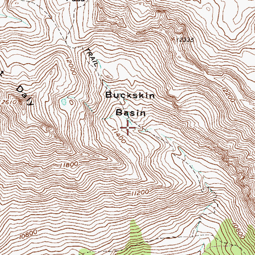 Topographic Map of Buckskin Basin, CO