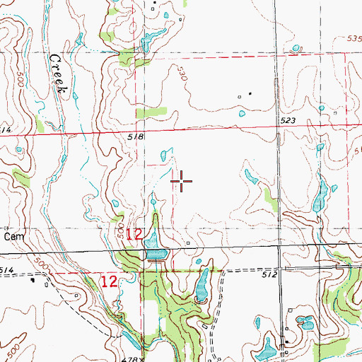 Topographic Map of McIntire Lake, OK