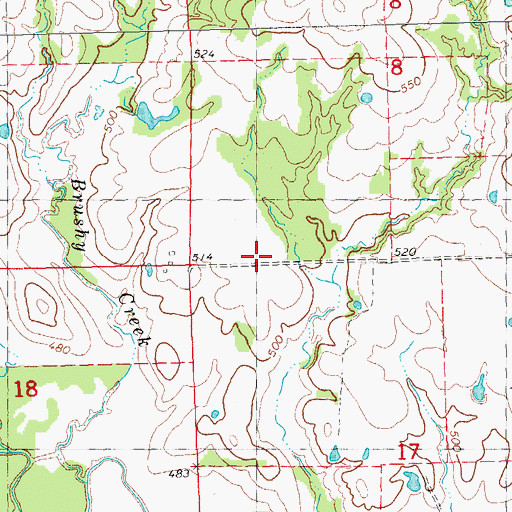 Topographic Map of Musgrove Lake Number 2, OK