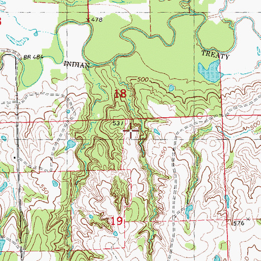 Topographic Map of Osborne Lake, OK