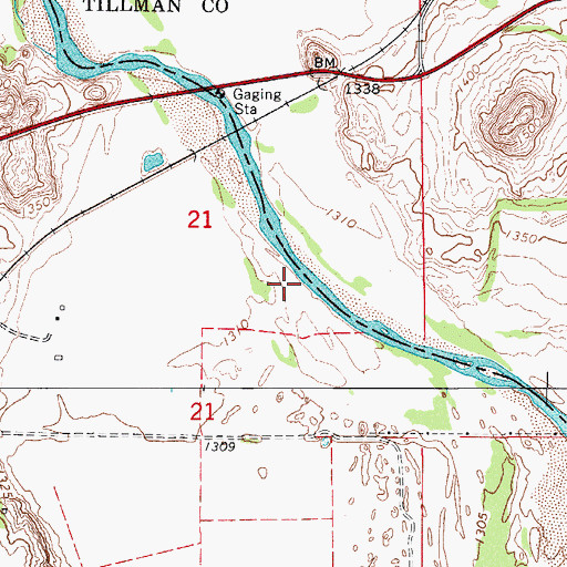 Topographic Map of Kickapoo Sandy Creek Site K3 Dam, OK