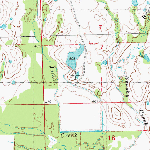 Topographic Map of Shellenburger Lake, OK