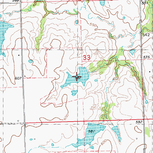 Topographic Map of Dunegan Lake, OK