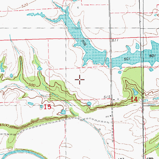 Topographic Map of Oknoname 013001 Dam, OK