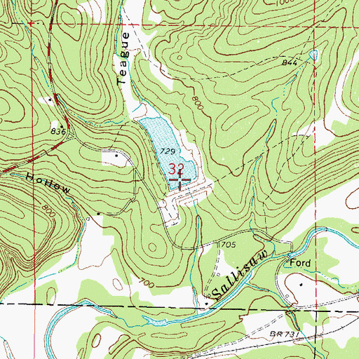 Topographic Map of Sallisaw Creek Site 12 Reservoir, OK