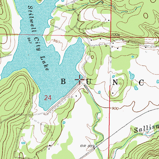 Topographic Map of Sallisaw Creek Site 18 Dam, OK