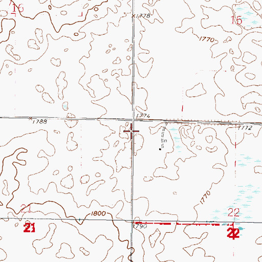 Topographic Map of Township of Lincoln Dale, ND