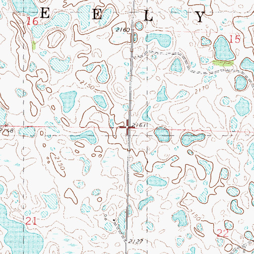 Topographic Map of Township of Greely, ND